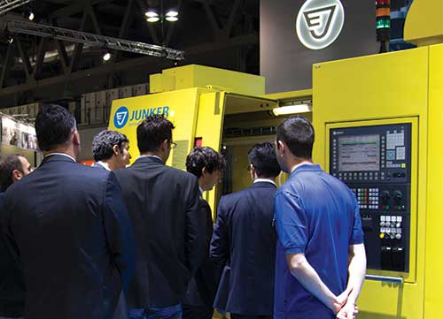 Improve workpiece quality, reduce cycle time: The customized grinding concepts of the JUNKER Group met with keen interest at the EMO in Milan