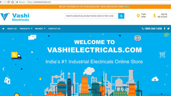 Vashi Electricals, has launched an Industrial Electrical online store an eCommerce portal